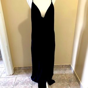 Open black long dress